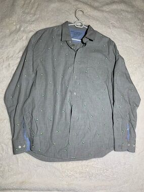 Banana Republic Men’s Gray Button-Down Shirt lime
